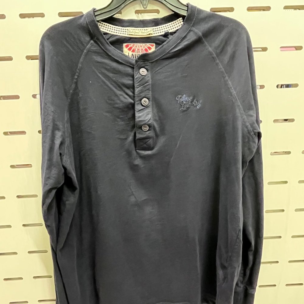 Tokyo Laundry Mens Longsleeve Henley Shirt XL